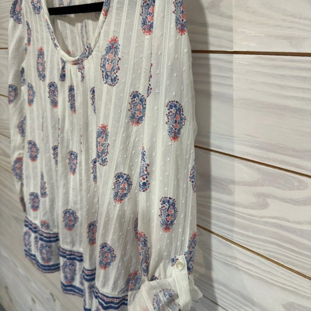 Joe Fresh White and Blue Blouse - Picture 5 of 7